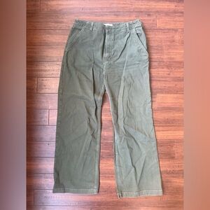 Reformation Lani Work Pant in Forest Green